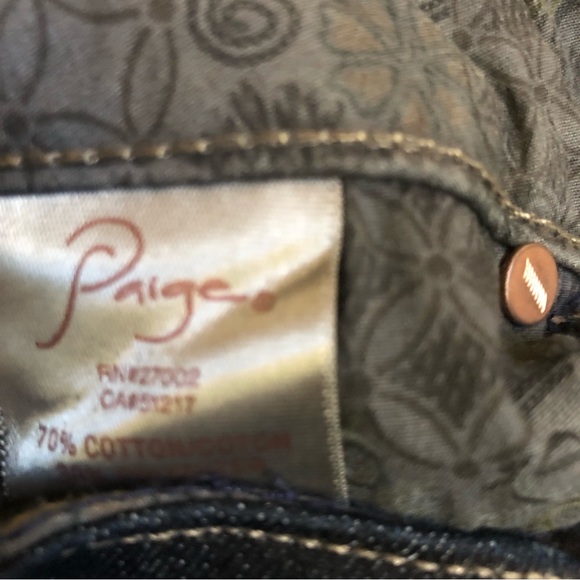 Paige Hidden Hills High Rise Straight leg jeans dark blue minor flaw size 24 - Picture 12 of 16